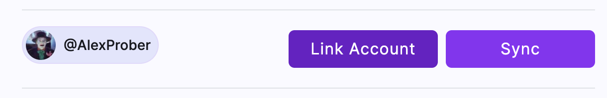 Select the "Link Account" option near your Twitter screen name